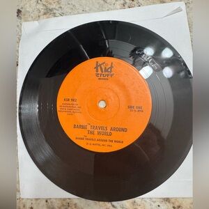 Barbie Travels Around The World - 1982 - Kid Stuff Records Mattel 45 RPM vinyl